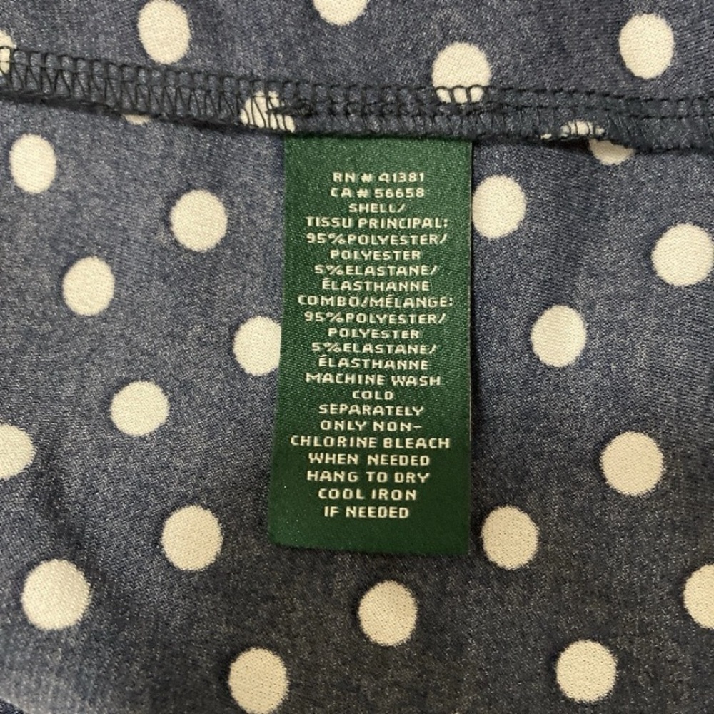 Lauren Ralph Lauren Navy Polka Dot Dress Sleeveles size 12 - Picture 10 of 16
